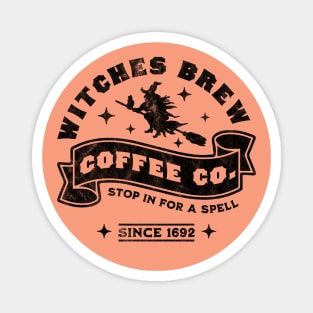 Witches Brew Coffee Salem 1692 Funny Halloween Witch Retro Magnet